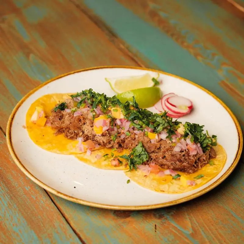 Delicious Carnitas Tacos at The Amigos in Edmonton, AB